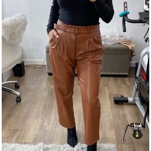 A&F Paperbag Faux Leather Pants